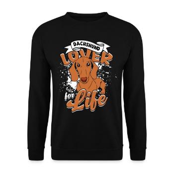 Teckel Teckel à poil dur Amoureux pour la vie - Sweat-shirt Unisexe - noir - Devant - Alina (178cm) & Michal (187cm)