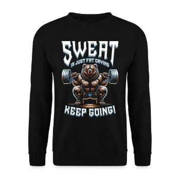 La transpiration du bodybuilder d’entraînement des jambes n’est que de la graisse qui pleure - Sweat-shirt Unisexe - noir - Devant - Alina (178cm) & Michal (187cm)