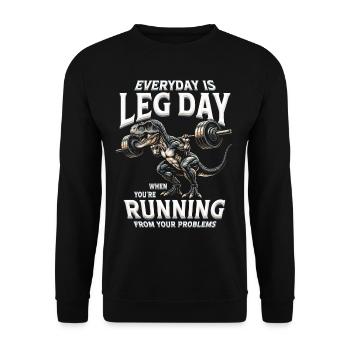 Leg Training Bodybuilder Everyday Is Leg Day - Unisex Sweatshirt - black - Front - Alina (178cm) & Michal (187cm)