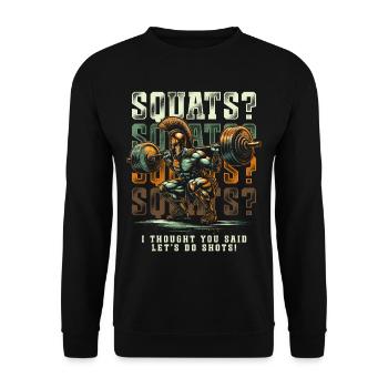 Leg Training Legs Workout Bodybuilder Squats? - Unisex Sweatshirt - black - Front - Alina (178cm) & Michal (187cm)