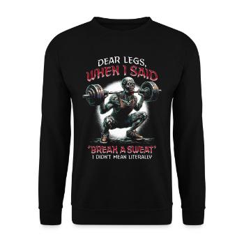 Journée des jambes Entraînement des jambes Entraînement des jambes Bodybuilder - Sweat-shirt Unisexe - noir - Devant - Alina (178cm) & Michal (187cm)