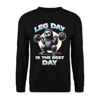 Leg Training Leg Day Is The Best Day - Unisex Sweatshirt - black - Front - Alina (178cm) & Michal (187cm)
