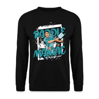 Pickleball Paddle Maniac - Unisex Sweatshirt - black - Front - Alina (178cm) & Michal (187cm)