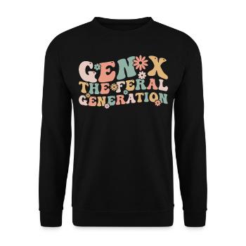 Gen X Die wilde Generation Lustig Generation X - Unisex Pullover - Schwarz - Vorne - Alina (178cm) & Michal (187cm)