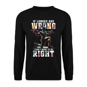 Leg Training Bodybuilder Leg Day Lunges - Unisex Sweatshirt - black - Front - Alina (178cm) & Michal (187cm)