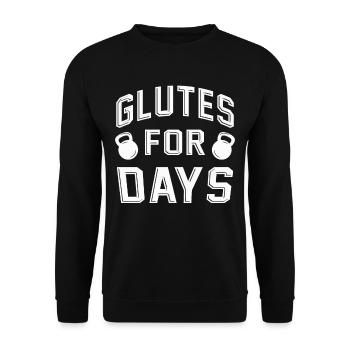 Leg Training Bodybuilders Glutes For Days - Unisex Sweatshirt - black - Front - Alina (178cm) & Michal (187cm)
