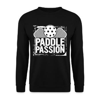 Passion de la raquette de pickleball - Sweat-shirt Unisexe - noir - Devant - Alina (178cm) & Michal (187cm)