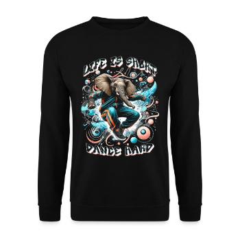 Breakdance B-boy Life is short, dance hard - Unisex Sweatshirt - black - Front - Alina (178cm) & Michal (187cm)