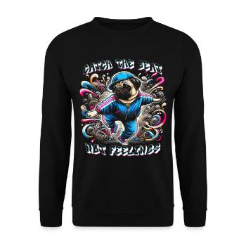 Breakdance B-boy Catch the Beat - Unisex Sweatshirt - black - Front - Alina (178cm) & Michal (187cm)