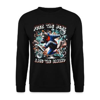 Breakdance B-boy Feel the beat - Unisex Sweatshirt - black - Front - Alina (178cm) & Michal (187cm)