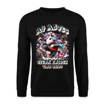 Breakdance B-boy Stunt Street Dancer - Unisex Pullover - Schwarz - Vorne - Alina (178cm) & Michal (187cm)
