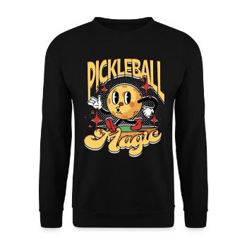Pickleball Pickleball Magie - Sweat-shirt Unisexe - noir - Devant - Alina (178cm) & Michal (187cm)