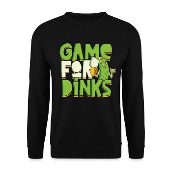 Jeu de pickleball pour Dinks - Sweat-shirt Unisexe - noir - Devant - Alina (178cm) & Michal (187cm)