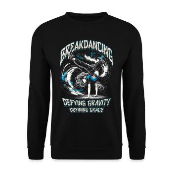 Breakdance Breakdancing Defying Gravity - Unisex Sweatshirt - black - Front - Alina (178cm) & Michal (187cm)