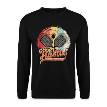 Pickleball Court Hustler - Unisex Pullover - Schwarz - Vorne - Alina (178cm) & Michal (187cm)
