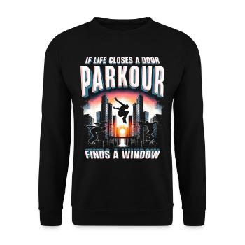 Parkour Parkour Runners - Unisex Sweatshirt - black - Front - Alina (178cm) & Michal (187cm)