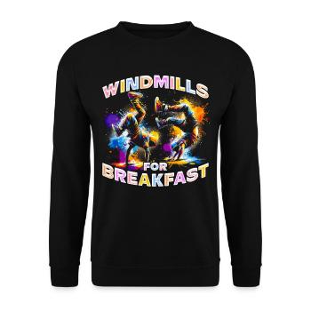 Breakdance Windmills for breakfast - Unisex Sweatshirt - black - Front - Alina (178cm) & Michal (187cm)