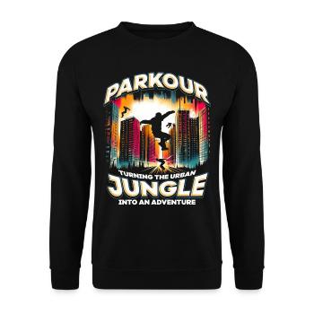 Parkour Parkour Runners - Unisex Sweatshirt - black - Front - Alina (178cm) & Michal (187cm)