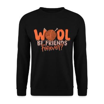 Stricken Häkeln Wool be friends forever - Unisex Pullover - Schwarz - Vorne - Alina (178cm) & Michal (187cm)