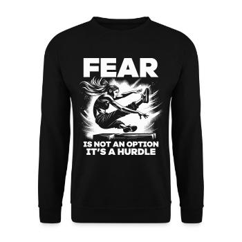 Parkour La peur n’est pas une option, c’est un obstacle - Sweat-shirt Unisexe - noir - Devant - Alina (178cm) & Michal (187cm)