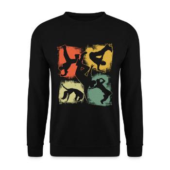 Breakdancing Breakdance B-boy Stunt Street Dancer - Unisex Sweatshirt - black - Front - Alina (178cm) & Michal (187cm)
