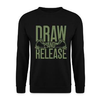 Archer de tir à l’arc Draw and Release - Sweat-shirt Unisexe - noir - Devant - Alina (178cm) & Michal (187cm)