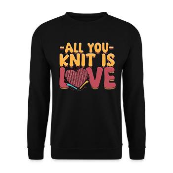 Stricken Häkeln All you knit is love - Unisex Pullover - Schwarz - Vorne - Alina (178cm) & Michal (187cm)