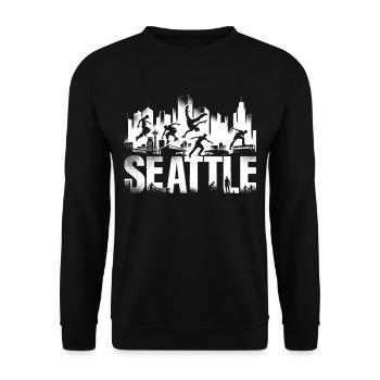 Parkour Parkour Runner Freerunning Freerunner - Sweat-shirt Unisexe - noir - Devant - Alina (178cm) & Michal (187cm)