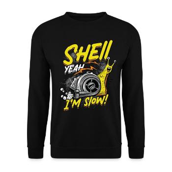 Schnecke Schnecken Entomologie Shell yeah - Unisex Pullover - Schwarz - Vorne - Alina (178cm) & Michal (187cm)