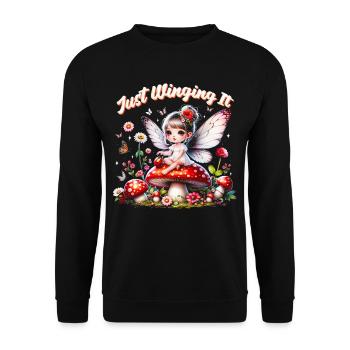 Fee Fairy Fairycore - Unisex Sweatshirt - black - Front - Alina (178cm) & Michal (187cm)