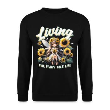 Fairy Fairycore Living the fairy tale life - Unisex Sweatshirt - black - Front - Alina (178cm) & Michal (187cm)
