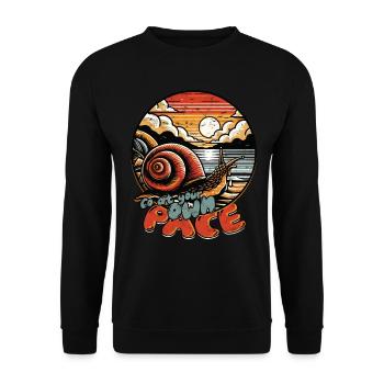 Snail Entomologist Go at your own pace - Unisex Sweatshirt - black - Front - Alina (178cm) & Michal (187cm)