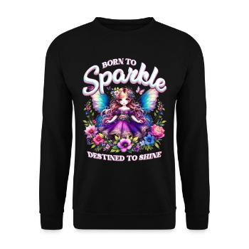 Fairycore Born to sparkle destined to shine - Unisex Sweatshirt - black - Front - Alina (178cm) & Michal (187cm)