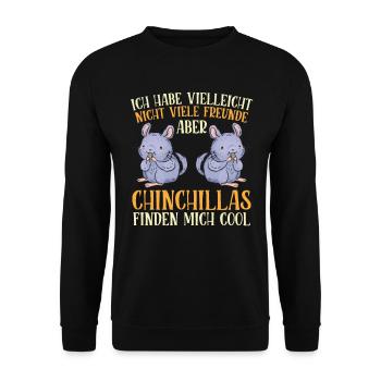 Chinchilla is my friend rodent chinchillas - Unisex Sweatshirt - black - Front - Alina (178cm) & Michal (187cm)