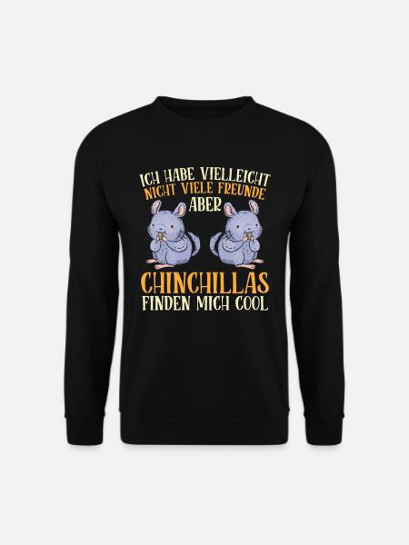 Chinchilla ist mein Freund Nagetier Chinchillas - Unisex Pullover - Schwarz