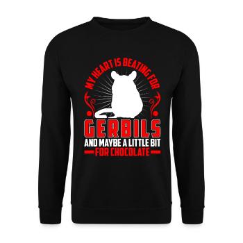 Mon cœur bat pour la gerbille rongeur Gerbille - Sweat-shirt Unisexe - noir - Devant - Alina (178cm) & Michal (187cm)