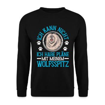 Plans Wolfspitz avec mon Keeshond - Sweat-shirt Unisexe - noir - Devant - Alina (178cm) & Michal (187cm)