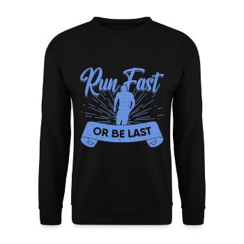 Cadeau de course à pied, de courir vite ou d’être le dernier marathonien - Sweat-shirt Unisexe - noir - Devant - Alina (178cm) & Michal (187cm)