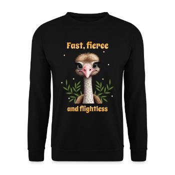 Fast fierce and flightless - Unisex Sweatshirt - black - Front - Alina (178cm) & Michal (187cm)