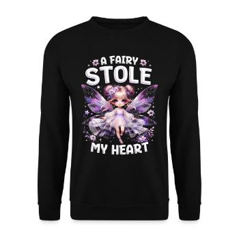 Fairy Fairycore A fairy stole my heart - Unisex Sweatshirt - black - Front - Alina (178cm) & Michal (187cm)
