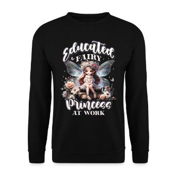 Fairycore Educated fairy princess at work - Unisex Sweatshirt - black - Front - Alina (178cm) & Michal (187cm)