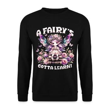 Fairy Fairycore A fairy stole my heart - Unisex Sweatshirt - black - Front - Alina (178cm) & Michal (187cm)