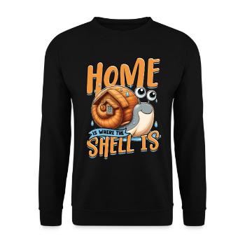 La maison de l’entomologiste de l’escargot est là où se trouve la coquille - Sweat-shirt Unisexe - noir - Devant - Alina (178cm) & Michal (187cm)