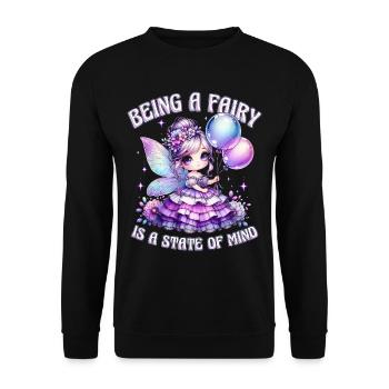 Fairycore Being a fairy is a state of mind - Unisex Sweatshirt - black - Front - Alina (178cm) & Michal (187cm)