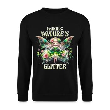 Fairy Fairycore Fairies: Nature's glitter - Unisex Sweatshirt - black - Front - Alina (178cm) & Michal (187cm)