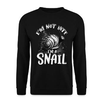 Entomologiste de l’escargot Je ne suis pas en retard - Sweat-shirt Unisexe - noir - Devant - Alina (178cm) & Michal (187cm)