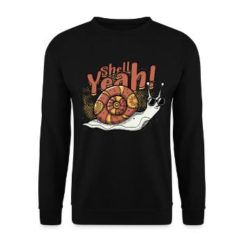 Schnecke Schnecken Entomologie Shell yeah! - Unisex Pullover - Schwarz - Vorne - Alina (178cm) & Michal (187cm)