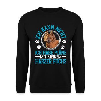 Harzer Fuchs Pläne mit Altdeutscher Hütehund - Unisex Pullover - Schwarz - Vorne - Alina (178cm) & Michal (187cm)