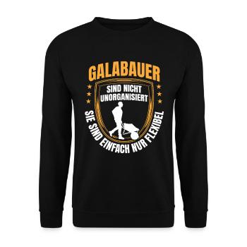 Galabauer sind flexibel Landschaftsbauer - Unisex Pullover - Schwarz - Vorne - Alina (178cm) & Michal (187cm)
