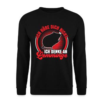 Lemming Vole I think of Lemming - Unisex Sweatshirt - black - Front - Alina (178cm) & Michal (187cm)